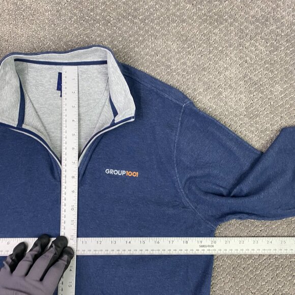 Johnnie-O Sully 1/4 Zip Pullover Men's Medium Midnight Navy Blue Sweatshirt - Picture 10 of 12